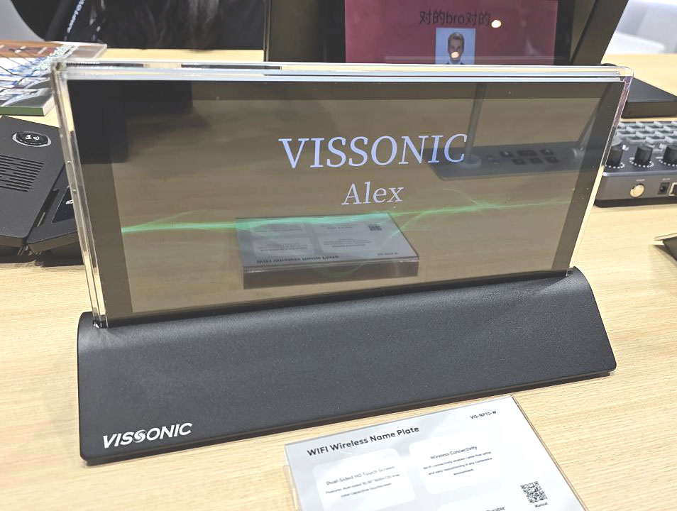 Беспроводная табличка делегата VIS-NP10-W в чёрном цвете